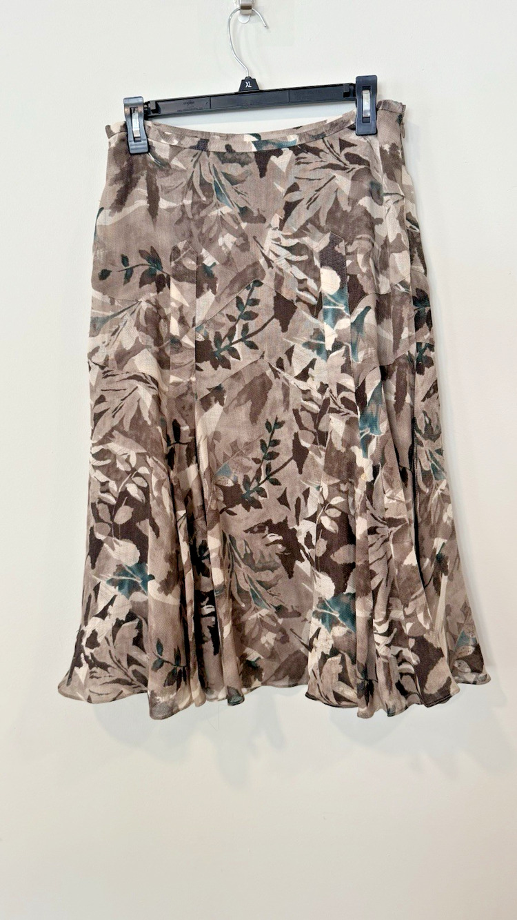 Vintage Anne Klein 100% Wool Pleated Maxi Skirt Size 8 3044